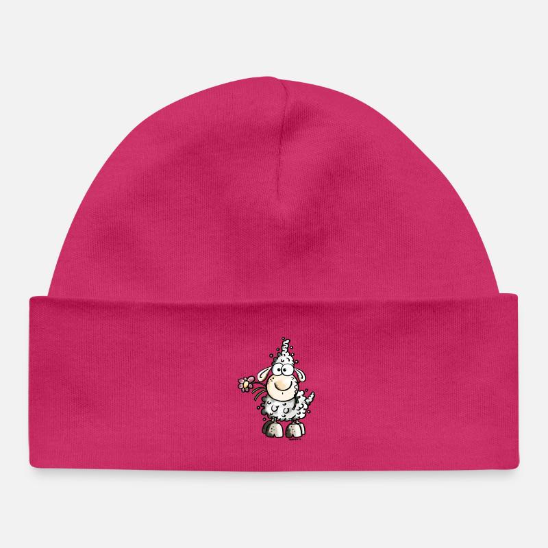Drôle Mouton - Bonnet bébé bio - hot pink