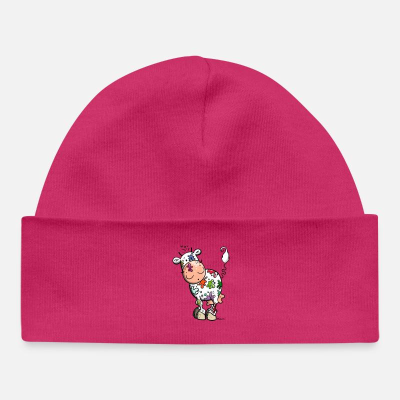 Farbklecks Kuh - Baby Organic Mütze - hot Pink