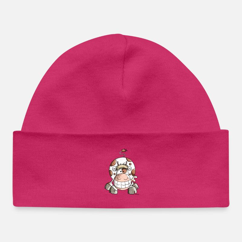 Drôle Vache - Bonnet bébé bio - hot pink