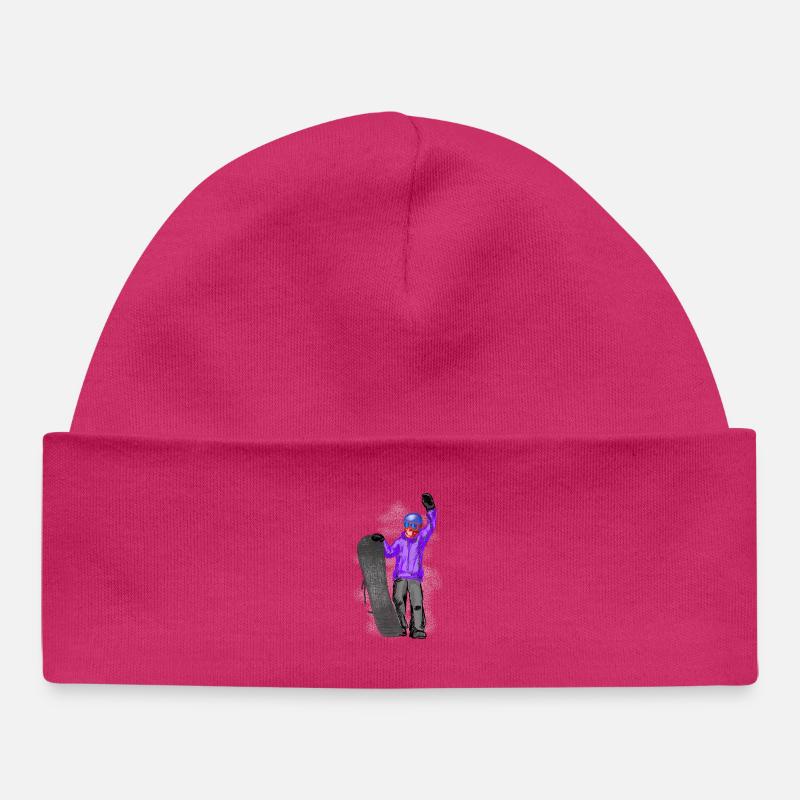 snowboarder - Bonnet bébé bio - hot pink