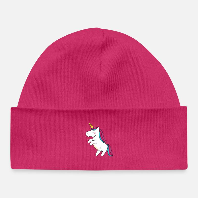 Licorne - Bonnet bébé bio - hot pink