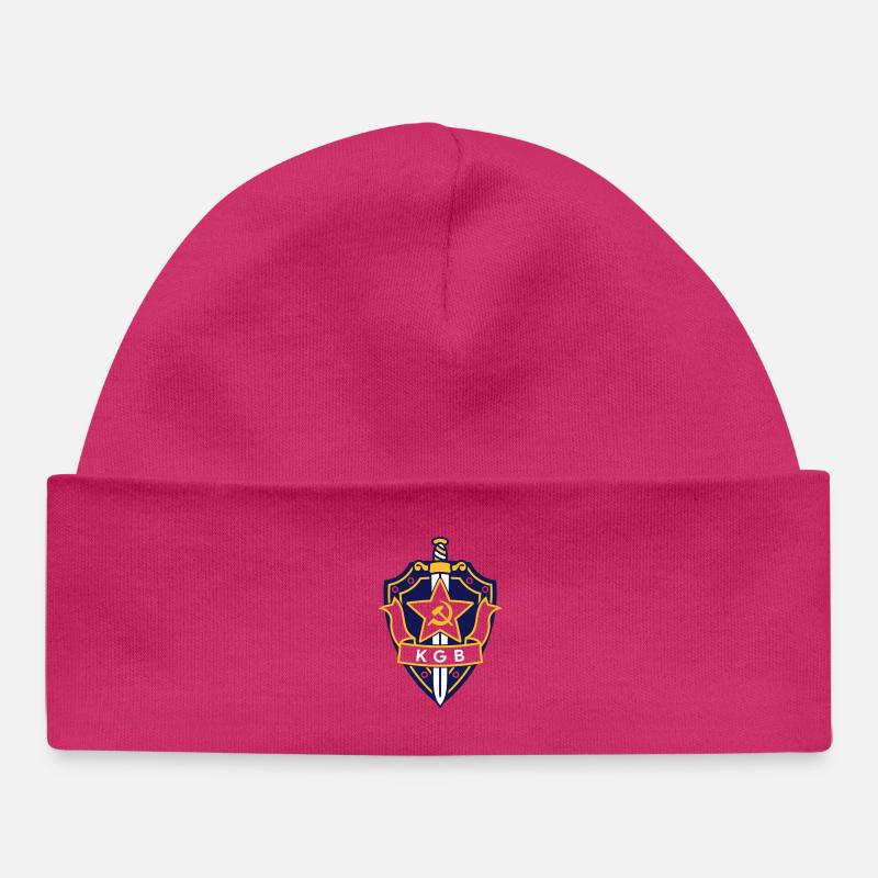 Design élégant bouclier communiste KGB ROUGE - Bonnet bébé bio - hot pink
