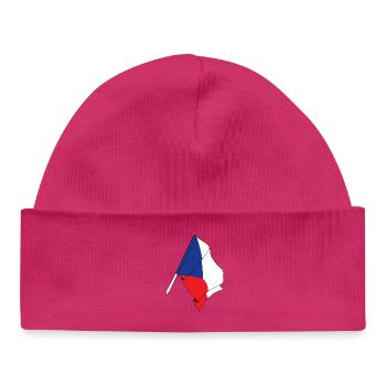 Drapeau de la République tchèque - Bonnet bébé bio - hot pink - Devant