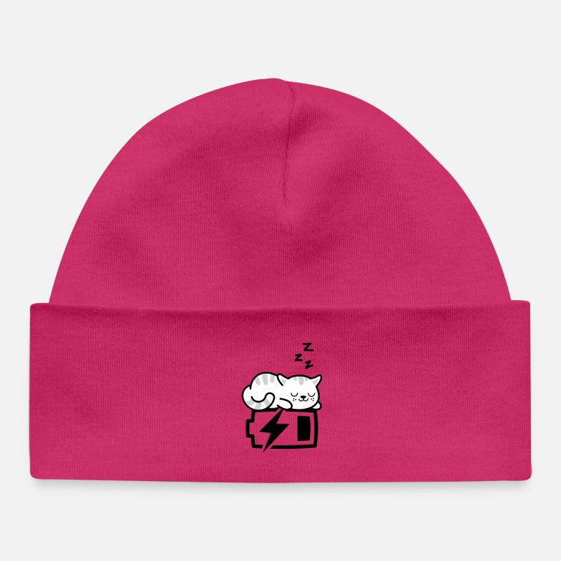 Sleepy Kitty (Couleur Changeante - 3 couleurs) - Bonnet bébé bio - hot pink