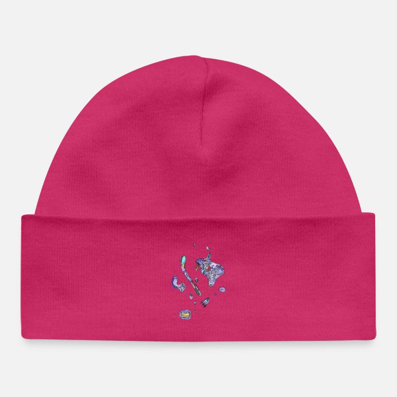 Des spots colorés - Bonnet bébé bio - hot pink