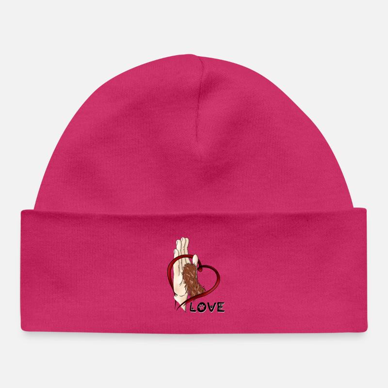 Amour de la patte - Patte brune - Bonnet bébé bio - hot pink