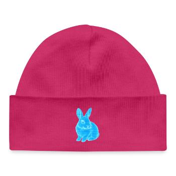 Neonhase Blauleuchten - Baby Organic Mütze - hot Pink - Vorne