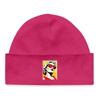 Pop Art Lady Sunglasses Sunbeams Retro - Baby Organic Beanie - hot pink - Front
