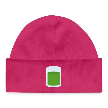 Jus vert en verre - Bonnet bébé bio - hot pink - Devant