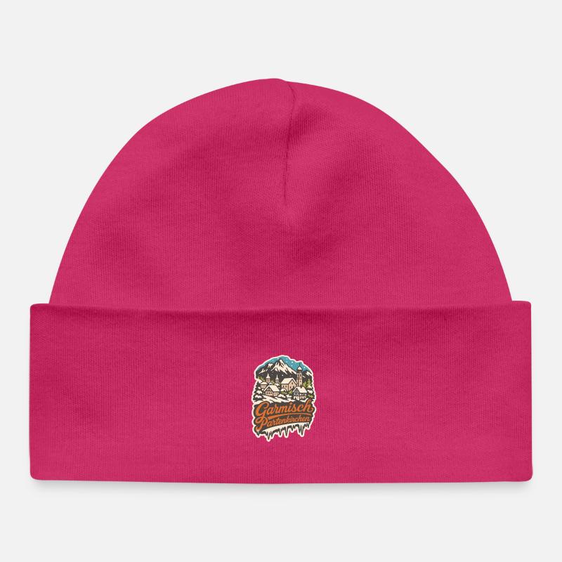 Hiver garmisch des Alpes bavaroises - Bonnet bébé bio - hot pink