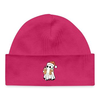 Frohe Weihnachten Geist Bubble Tea Weihnachtsmütze - Baby Organic Mütze - hot Pink - Vorne