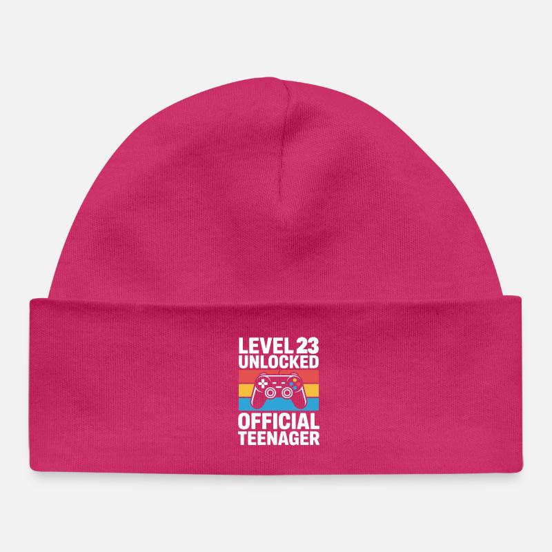 Niveau 23 Adolescent Officiel - Bonnet bébé bio - hot pink