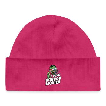 Films de zombies adorent l’horreur pop art - Bonnet bébé bio - hot pink - Devant