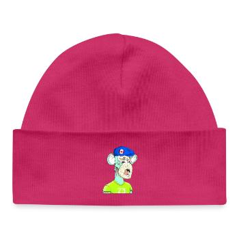 Style néon singe - Bonnet bébé bio - hot pink - Devant