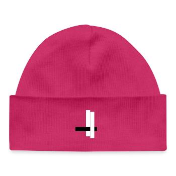 Geometric Block Art Abstract - Baby Organic Beanie - hot pink - Front