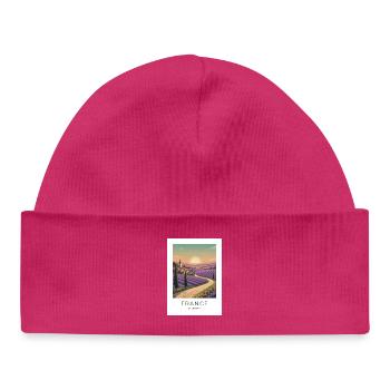 Lavendelfeld Provence France - Baby Organic Mütze - hot Pink - Vorne