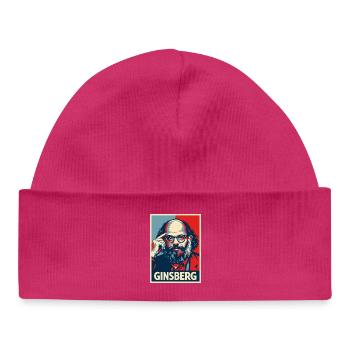 Allen Ginsberg Beat Poet Portrait in Retro Hues - Baby Organic Beanie - hot pink - Front