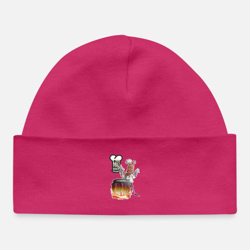Saucisse cuite - Bonnet bébé bio - hot pink