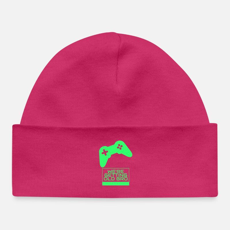On Vieillit, Frère Gamer - Bonnet bébé bio - hot pink