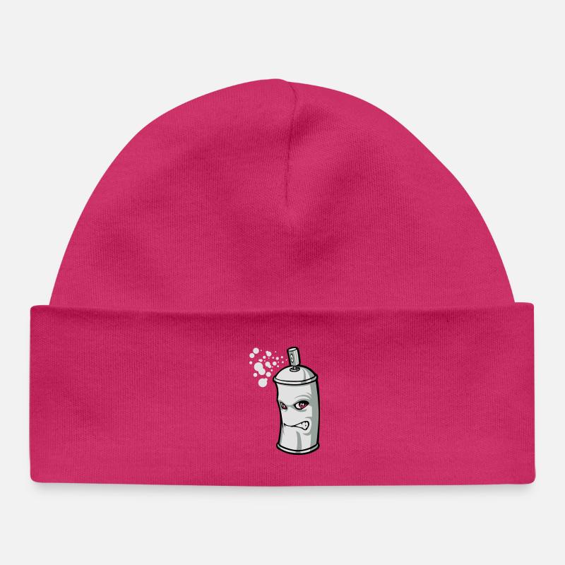 Bombe aérosol cartoon - Bonnet bébé bio - hot pink