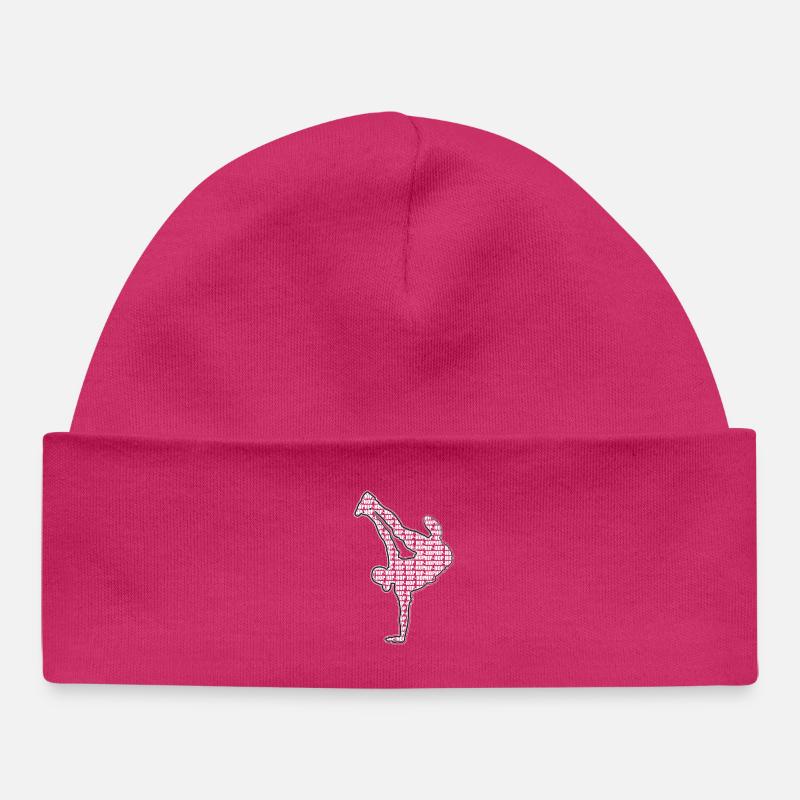 Breakdance et typographie - Bonnet bébé bio - hot pink