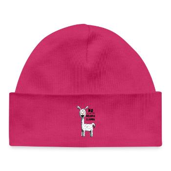 No Drama Llama - Lama - Baby Organic Beanie - hot pink - Front