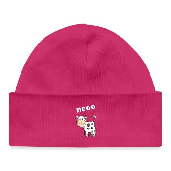Little Mooo Cow - Vaches - Comic - Bonnet bébé bio - hot pink - Devant
