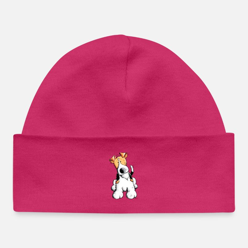 Drôle Fox-terrier - Bonnet bébé bio - hot pink