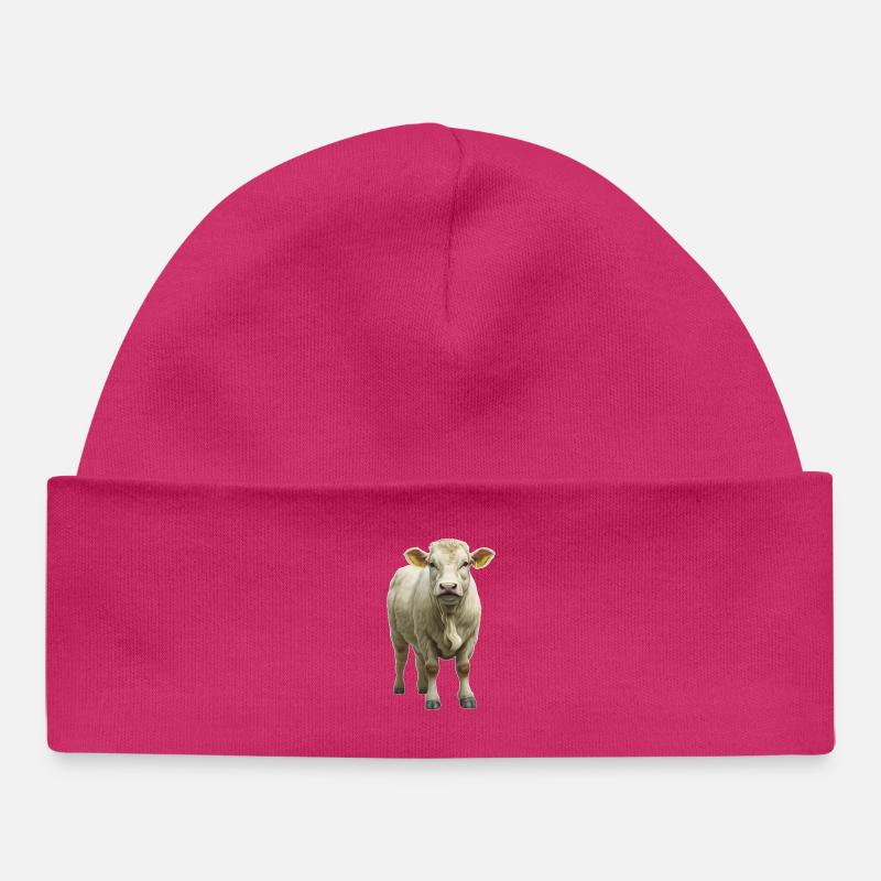 Bœuf Charolais - Bonnet bébé bio - hot pink