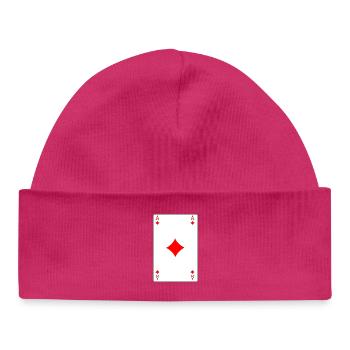 Carte à jouer As de Carreau - Bonnet bébé bio - hot pink - Devant