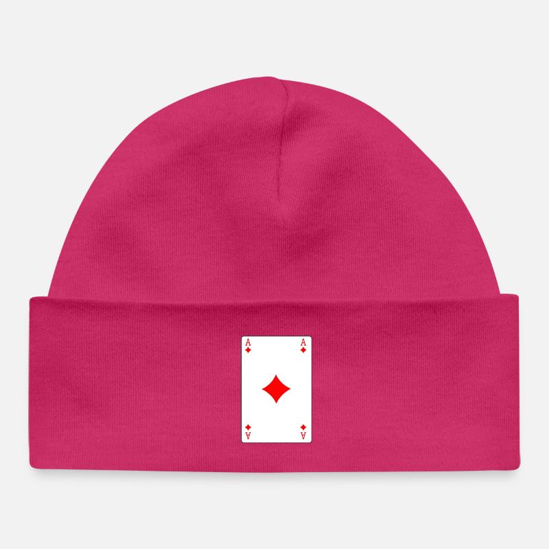 Carte à jouer As de Carreau - Bonnet bébé bio - hot pink