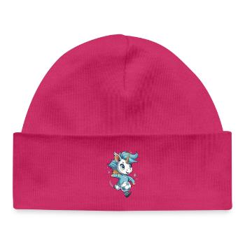 Licorne Football Fan Design - Bonnet bébé bio - hot pink - Devant