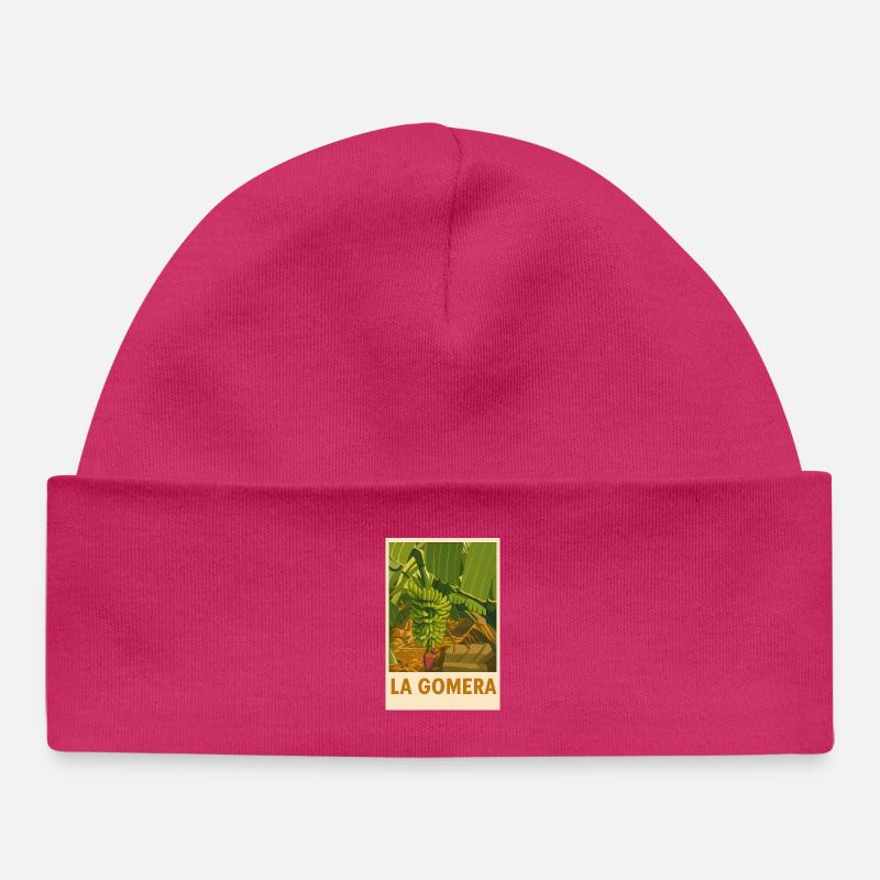 La Gomera Tropical Poster Vintage - Bonnet bébé bio - hot pink
