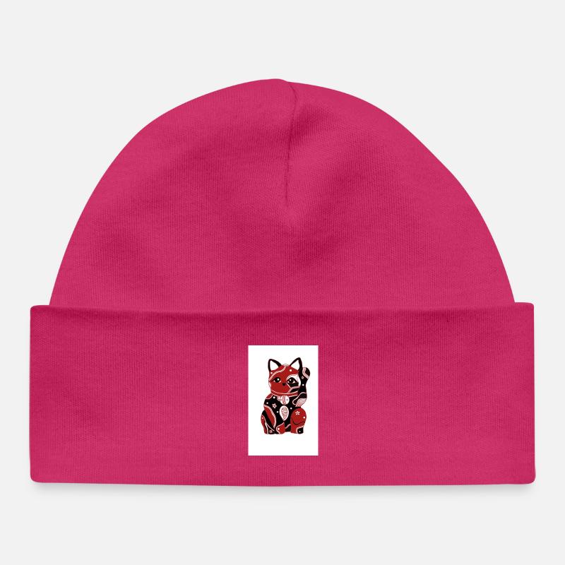 Chat chinois - Bonnet bébé bio - hot pink