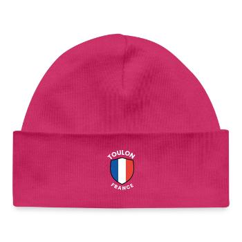 Toulon French Shield Flag - Baby Organic Beanie - hot pink - Front