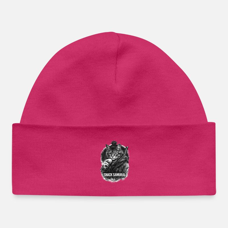 Snack Samurai Cat II - Bonnet bébé bio - hot pink