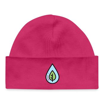 Wassertropfen Blatt Öko - Baby Organic Mütze - hot Pink - Vorne