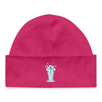 Eisbär bricht Eisblock - Baby Organic Beanie - hot pink - Front