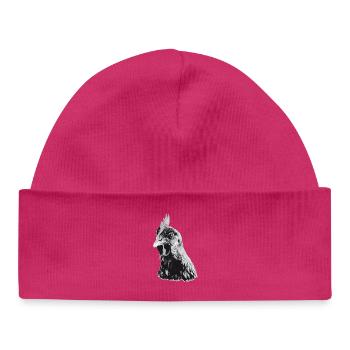 Fans de poulet - Coq - Coq - Poulet fleur - Bio - Bonnet bébé bio - hot pink - Devant