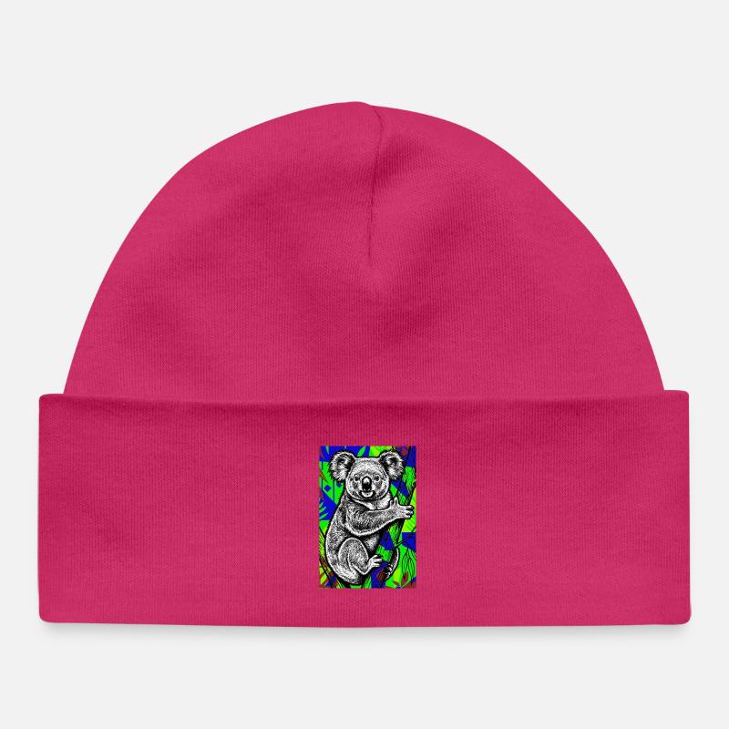 Koala - Bonnet bébé bio - hot pink