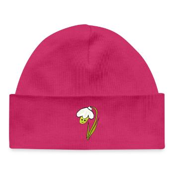 Perce-neige à fleurs printanières - Bonnet bébé bio - hot pink - Devant