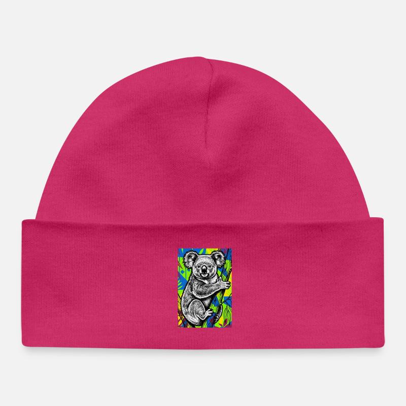 Koala - Bonnet bébé bio - hot pink