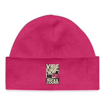 Vibe Coder Programmer Humor - Baby Organic Beanie - hot pink - Front