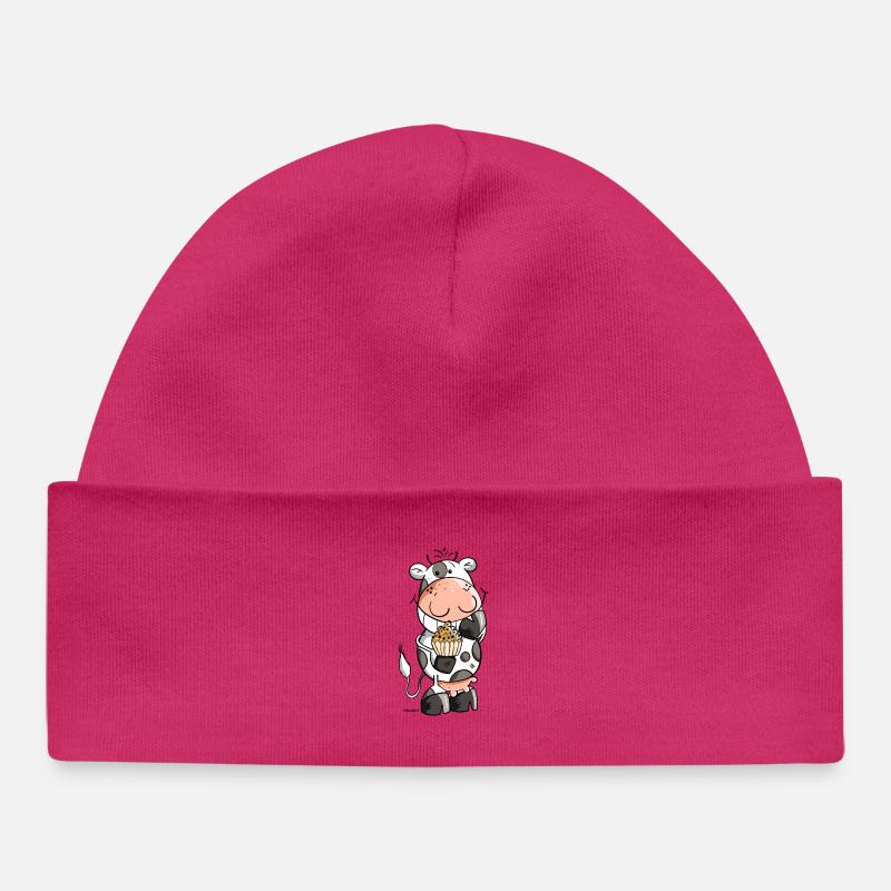 Mignon Vache - Bonnet bébé bio - hot pink