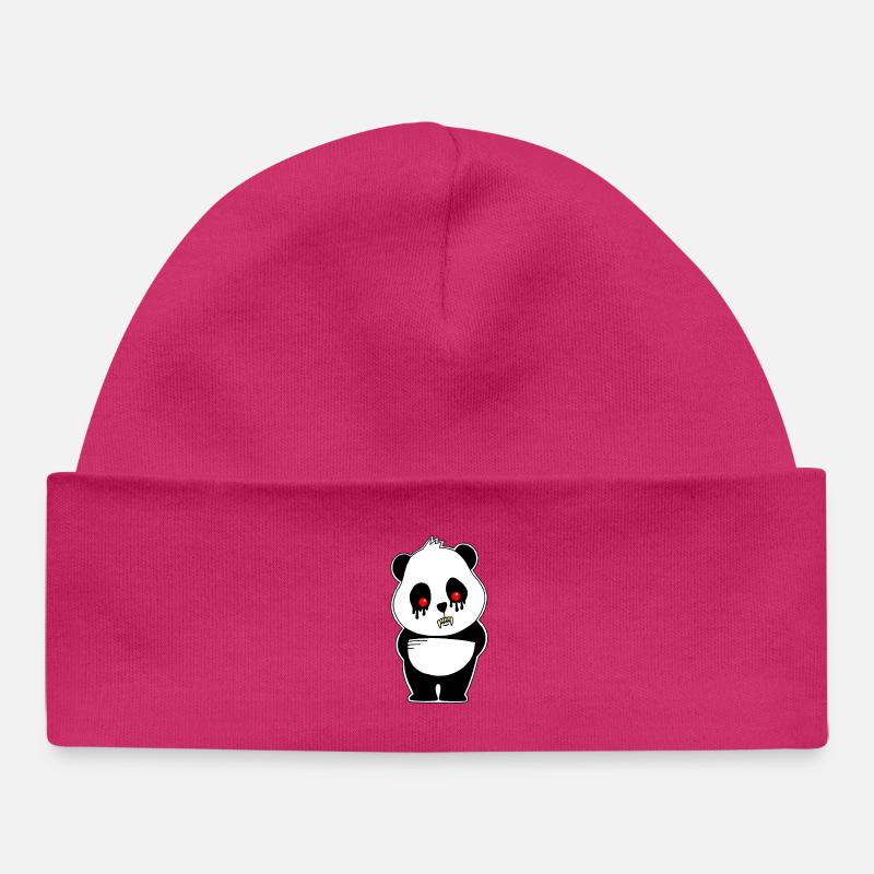 Panda vampire - Bonnet bébé bio - hot pink