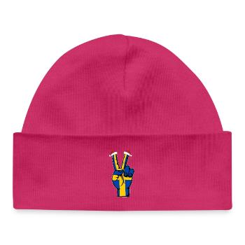 Sweden Flag Christmas Peace Symbol - Baby Organic Beanie - hot pink - Front