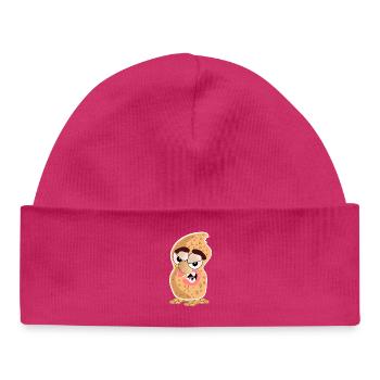Peanut Cartoon - Baby Organic Beanie - hot pink - Front