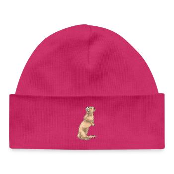 Otter Plumeria - Baby Organic Beanie - hot pink - Front