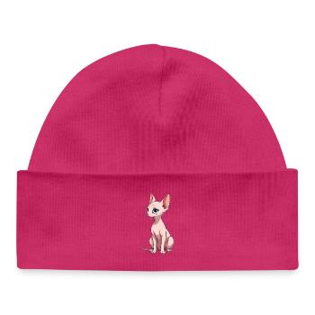 Chat Sphynx - Bonnet bébé bio - hot pink - Devant