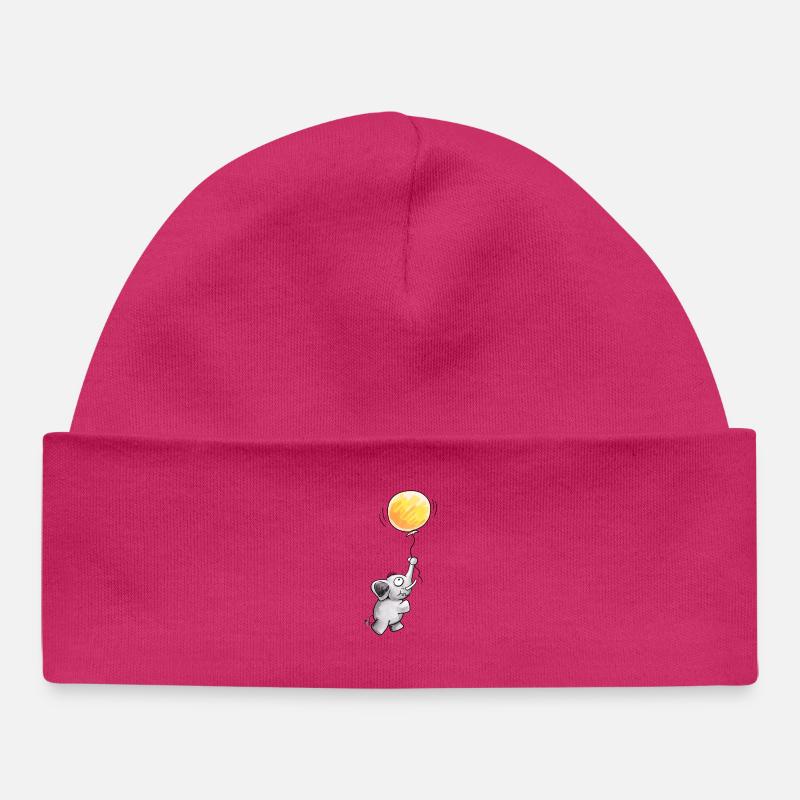 Voler loin - Eléphant - Mignon - Bébé - Cadeau - B - Bonnet bébé bio - hot pink